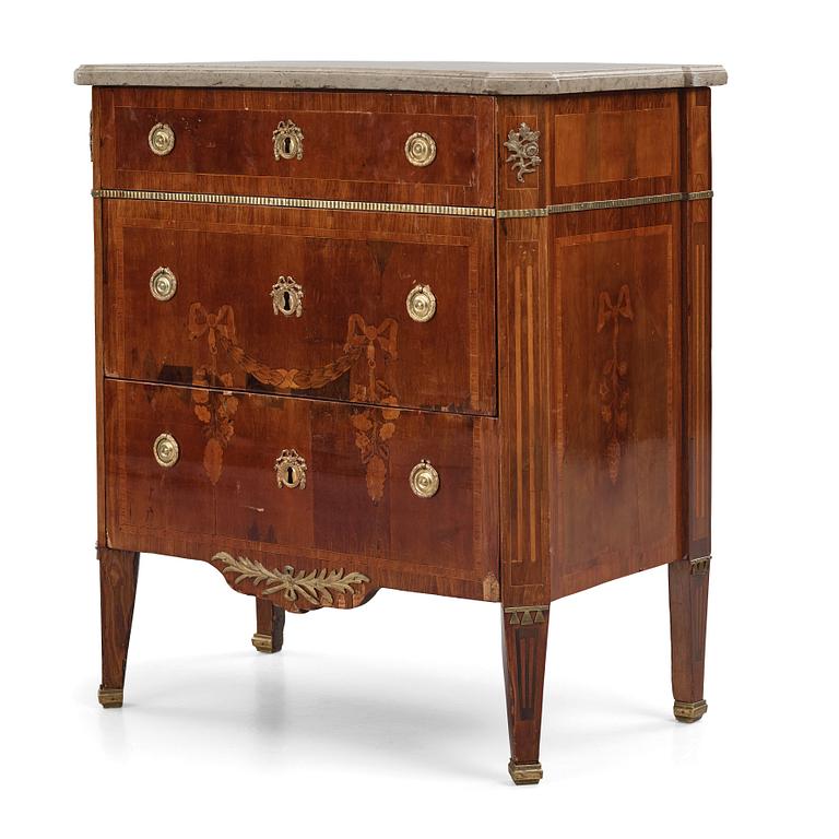 A Gustavian 18th century commode attributed to J Hultsten, master 1773.