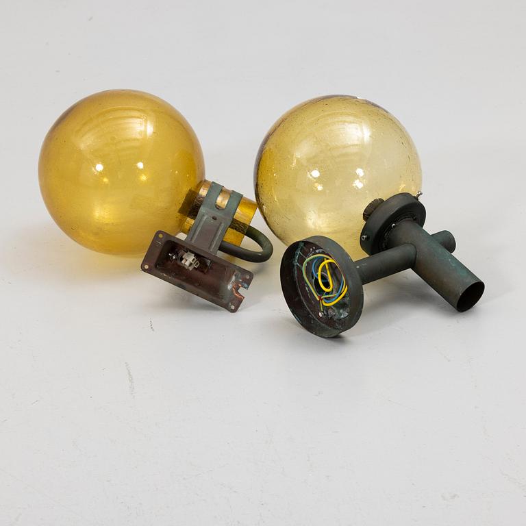 Outdoor lanterns, 2 pieces, one probably by Hans-Agne Jacobsson, latter half of the 20th century.