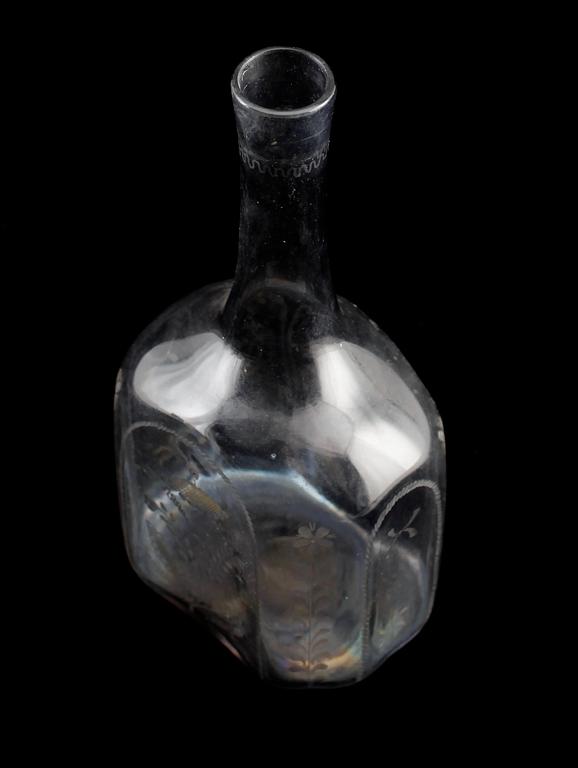 FLASKA, glas, sannolikt Norge, 1800-tal.