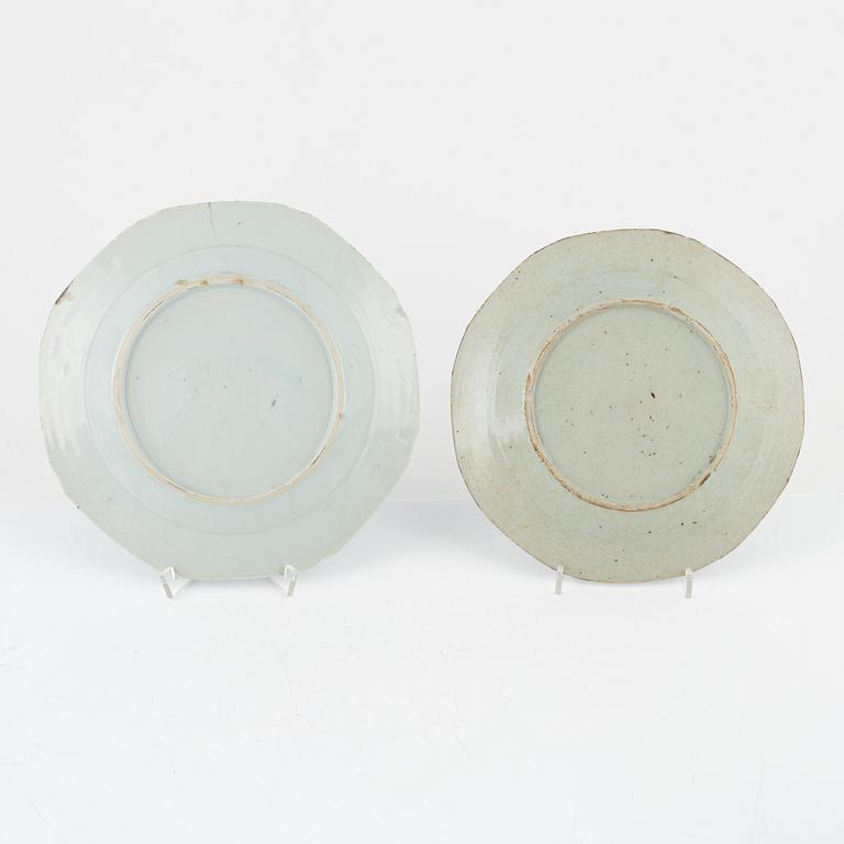 Nine Blue and White Porcelaine Plates, China, 18th-19th century.