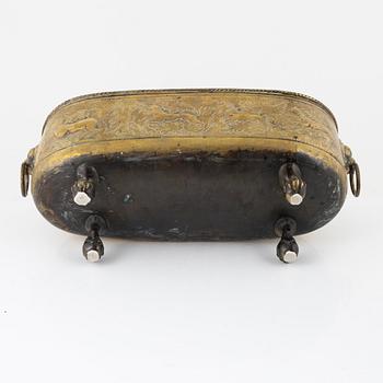 A 19th century brass jardinière.