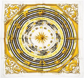 HERMÈS, a "Dies et Hore'/'Astrologie' silk scarf.