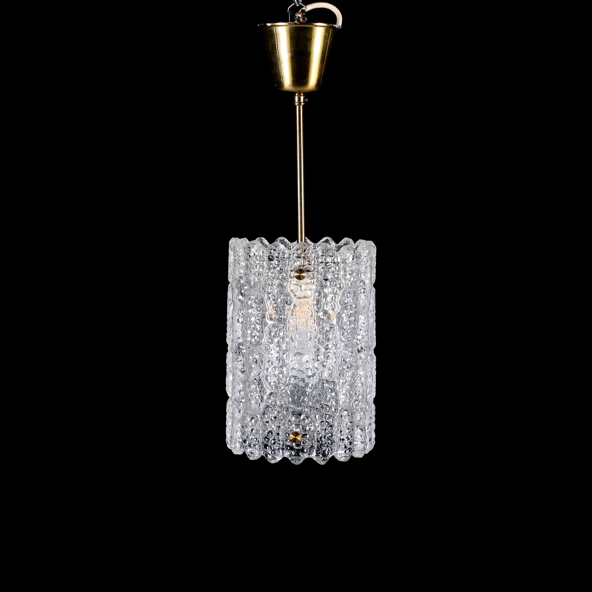 TAKLAMPA, glas, Carl Fagerlund, Orrefors, 1900-talets andra hälft, höjd 53 cm.