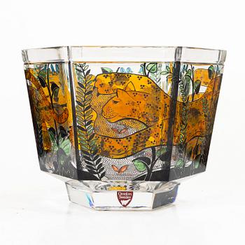 Gunnar Cyrén, a “Leopard Play” glass bowl, Orrefors, 1990.
