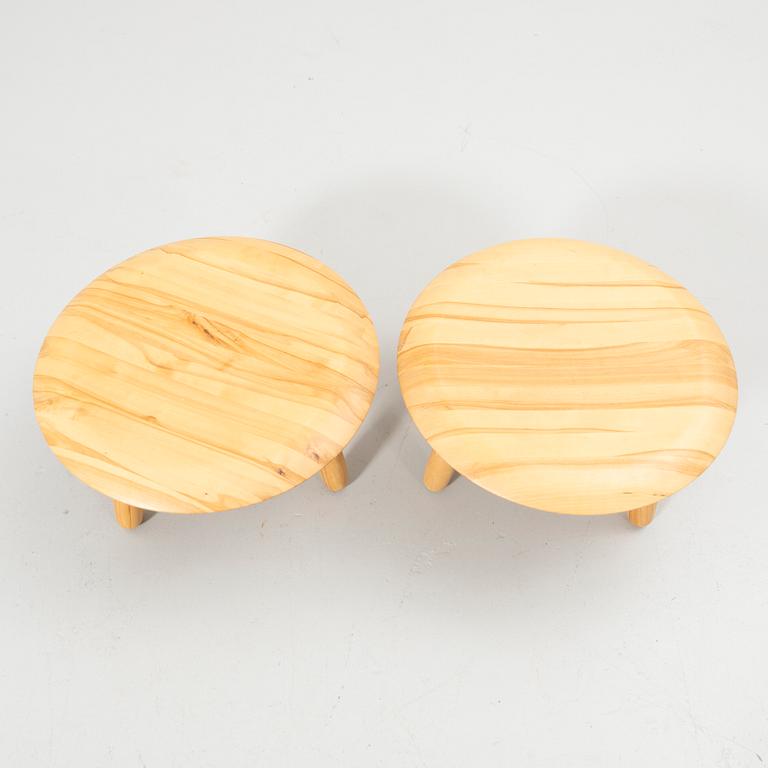 Christian Halleröd, stools/side tables, a pair, “Karljohan”, from the PS series, Ikea.