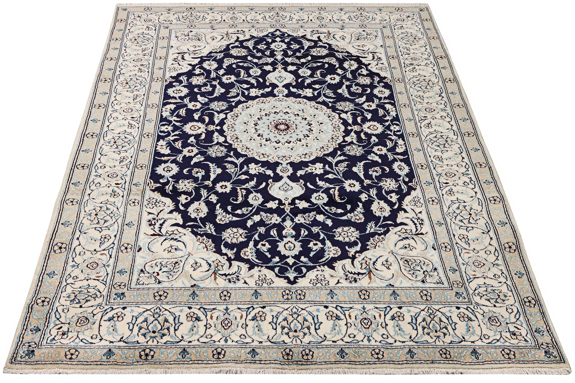A part silk Nain rug, 9LA, c. 292 x 190 cm.