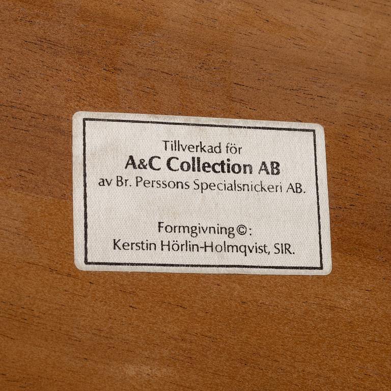 Kerstin Hörlin-Holmquist, a mahogany coffee table, end of the 20th Century.