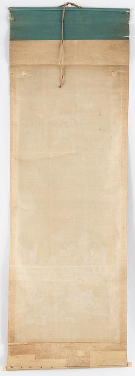 RULLMÅLNINGAR, sex stycken, tusch och färg på papper. Japan, Meiji (1868-1912).