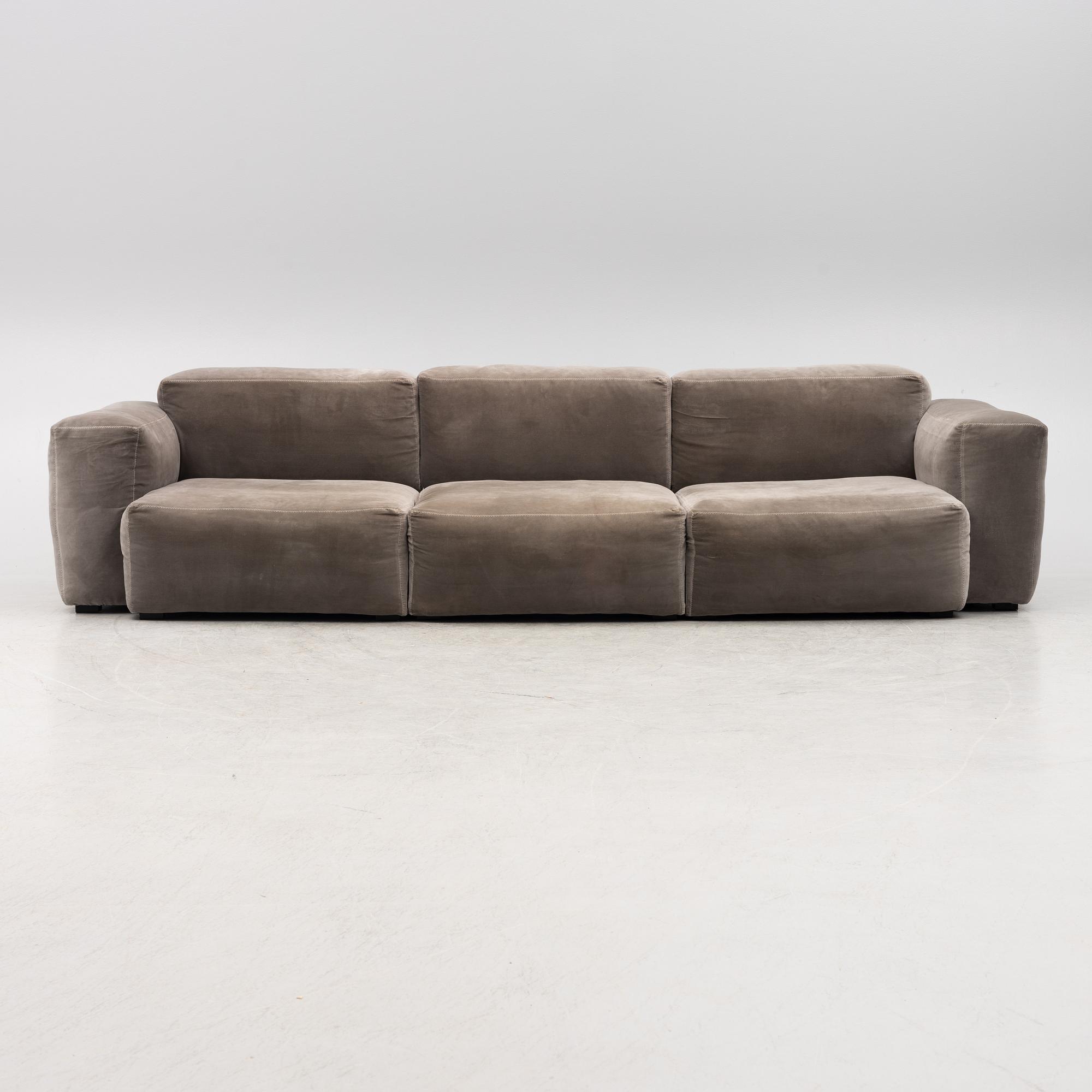 A "Mags" three-piece modular sofa from HAY, Denmark.