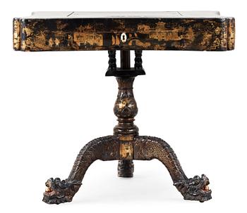 A lacquer games table. Qing dynasty, 19th Century.