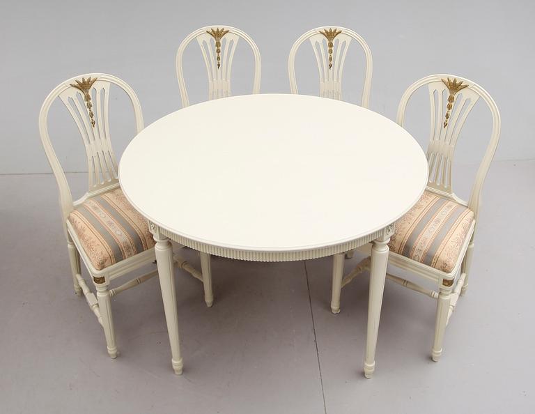 MATGRUPP, 5 delar, gustaviansk stil, 1900-talets andra hälft.