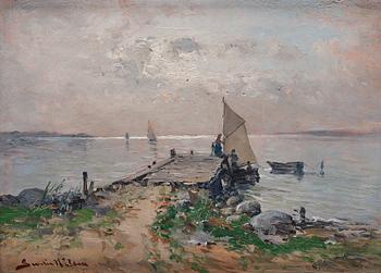 567. Severin Nilson, Sailboat at the jetty.