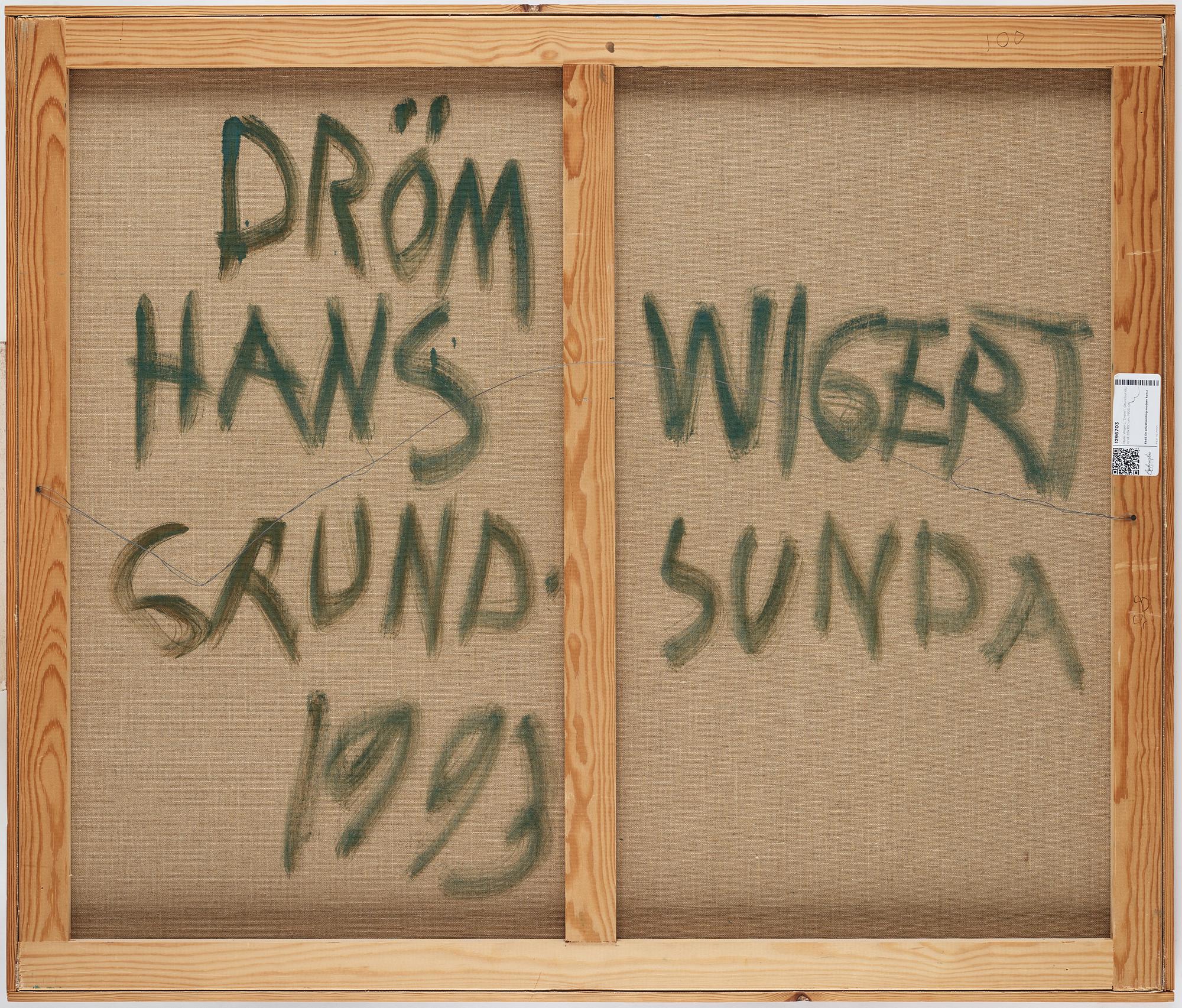 Hans Wigert, oil on canvas, signed and dated Grundsunda 1993 verso.