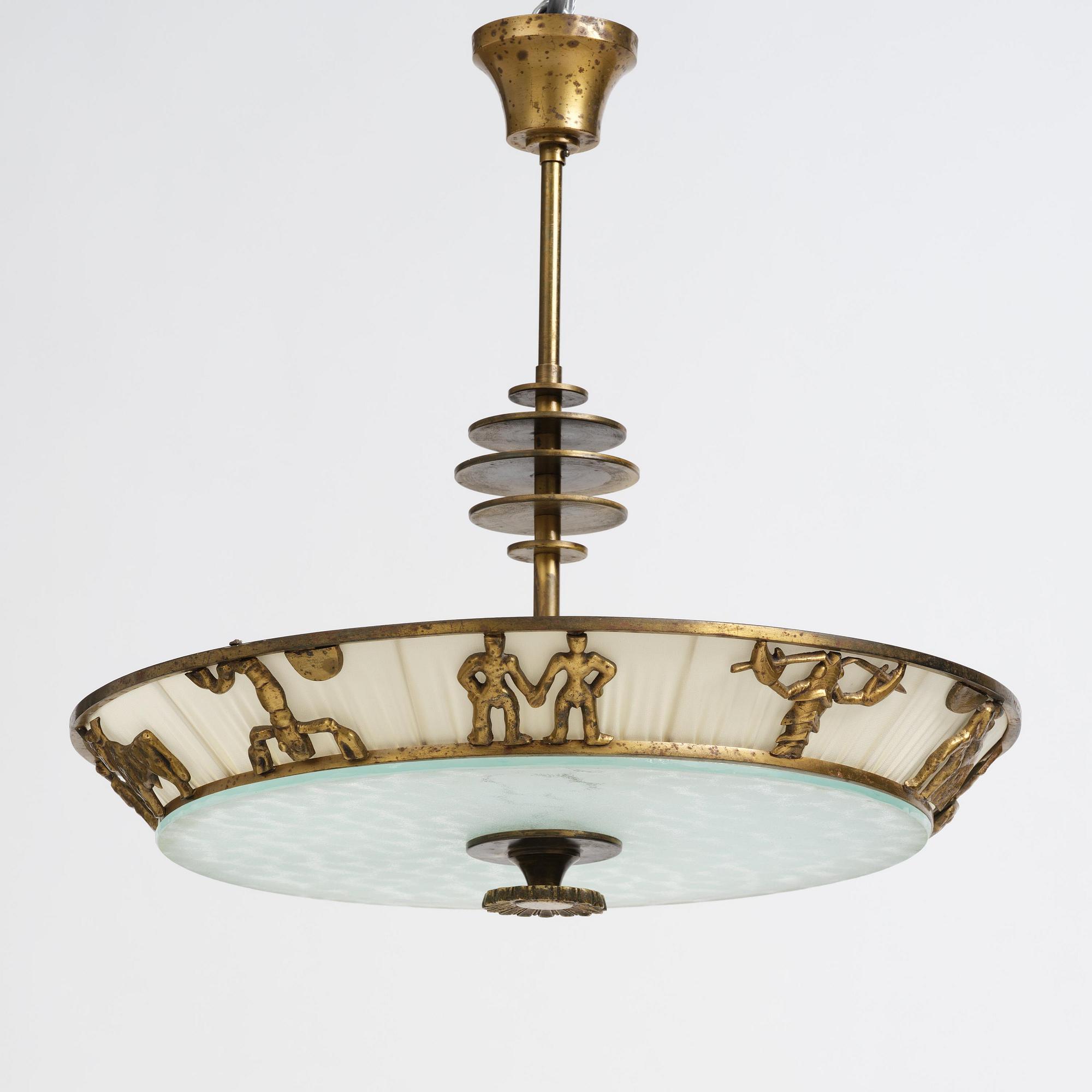 Bröderna Malmströms Metallvarufabrik, a ceiling lamp model "1566", Malmö, 1940s.
