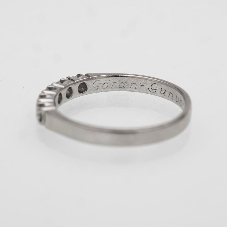 18K white gold half eternity ring with diamonds, Wadring Karlskrona, 1987.