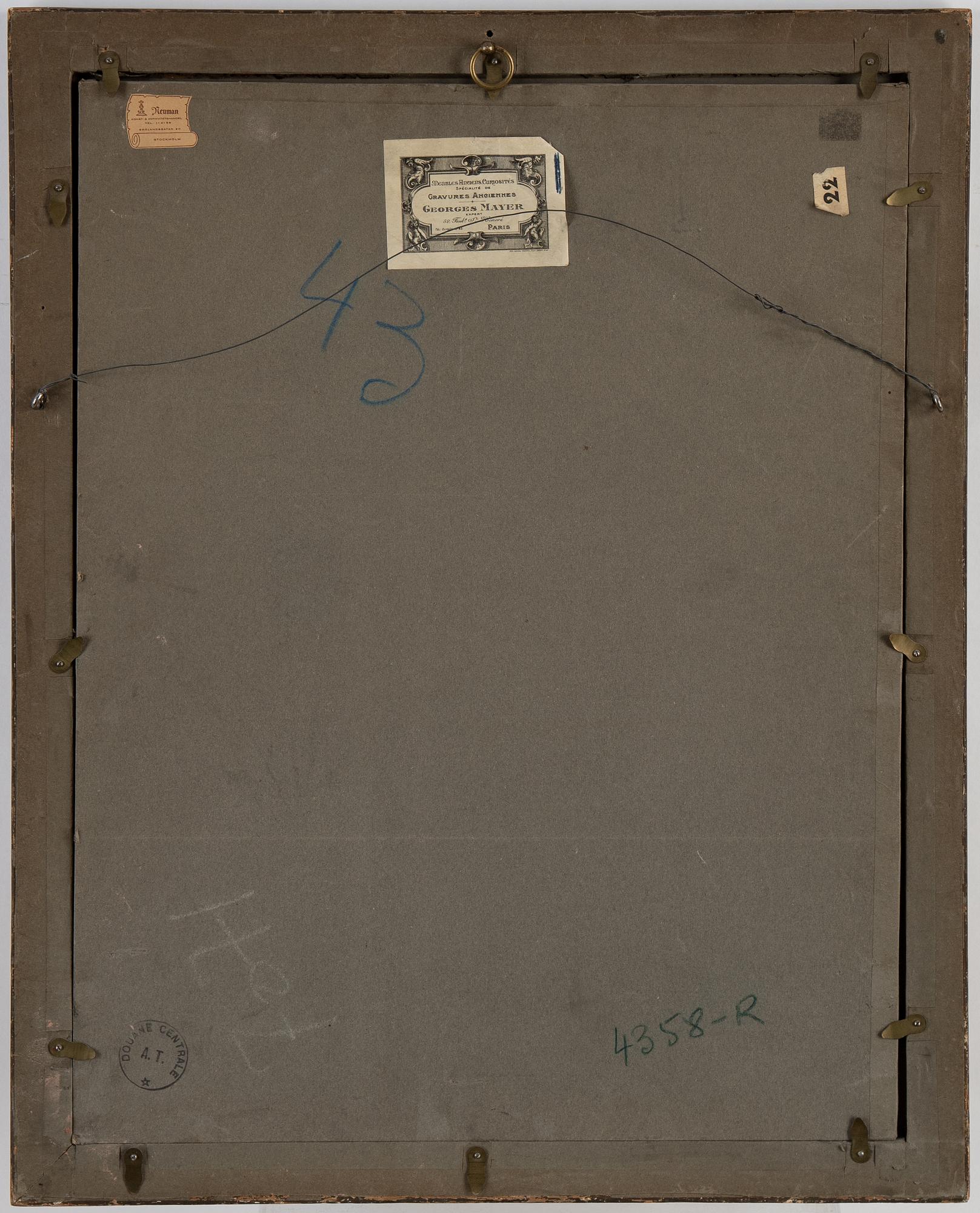 Niclas Lafrensen d.y., efter. Gravör Jean Francois Janinet. Tre färggravyrer, bildstl 35,5 x 28 cm vardera.