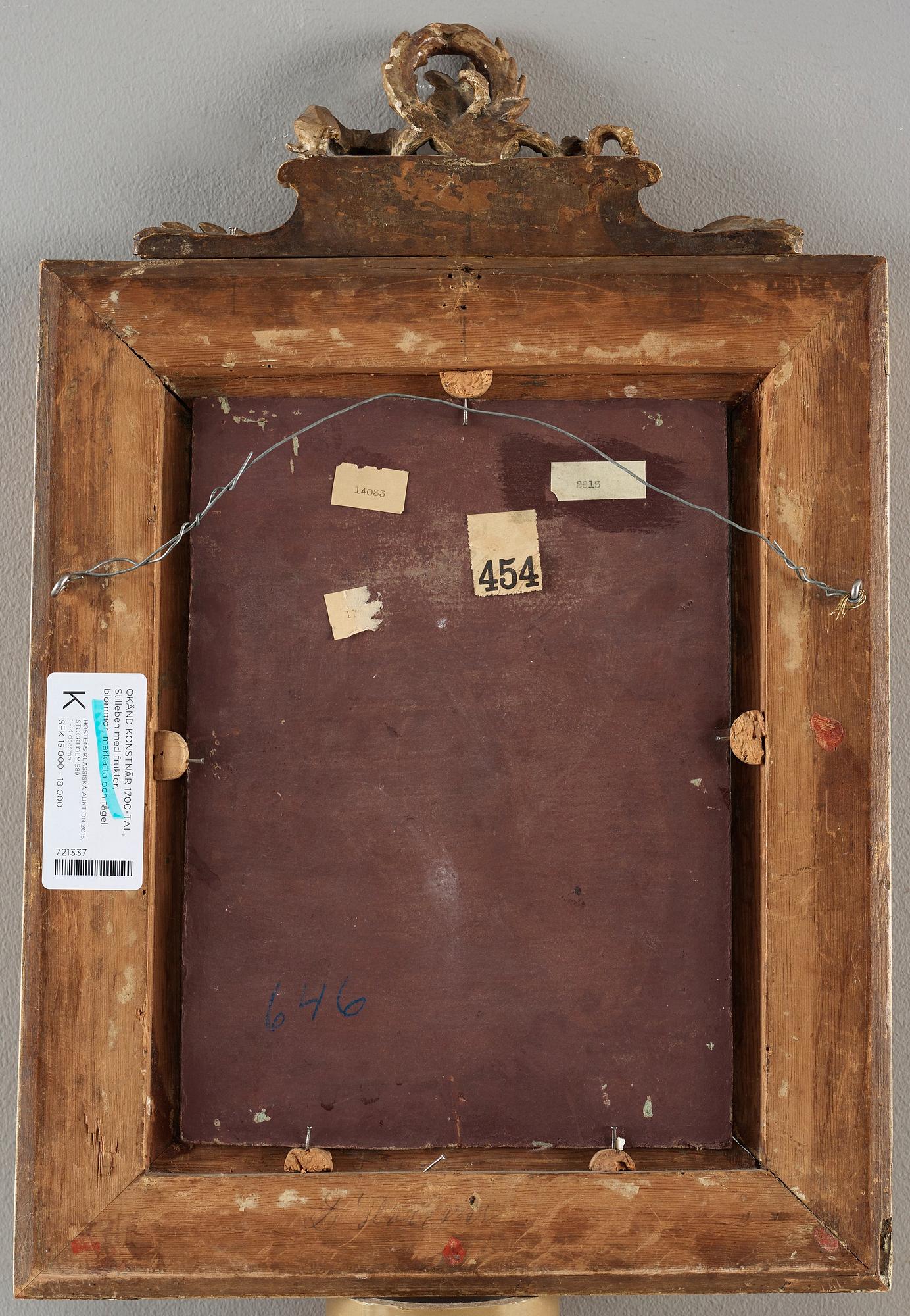 Jan Weenix Follower of, Still life with fruits, flowers, a guenon and a bird.