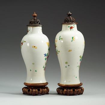 A pair of famille rose vases, Qing dynasty, Qianlong (1735-95).