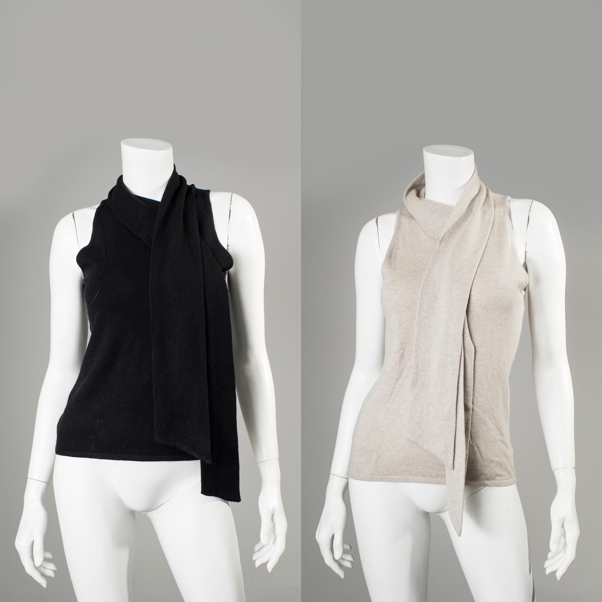 Two cashmere tops by Ralph Lauren.
