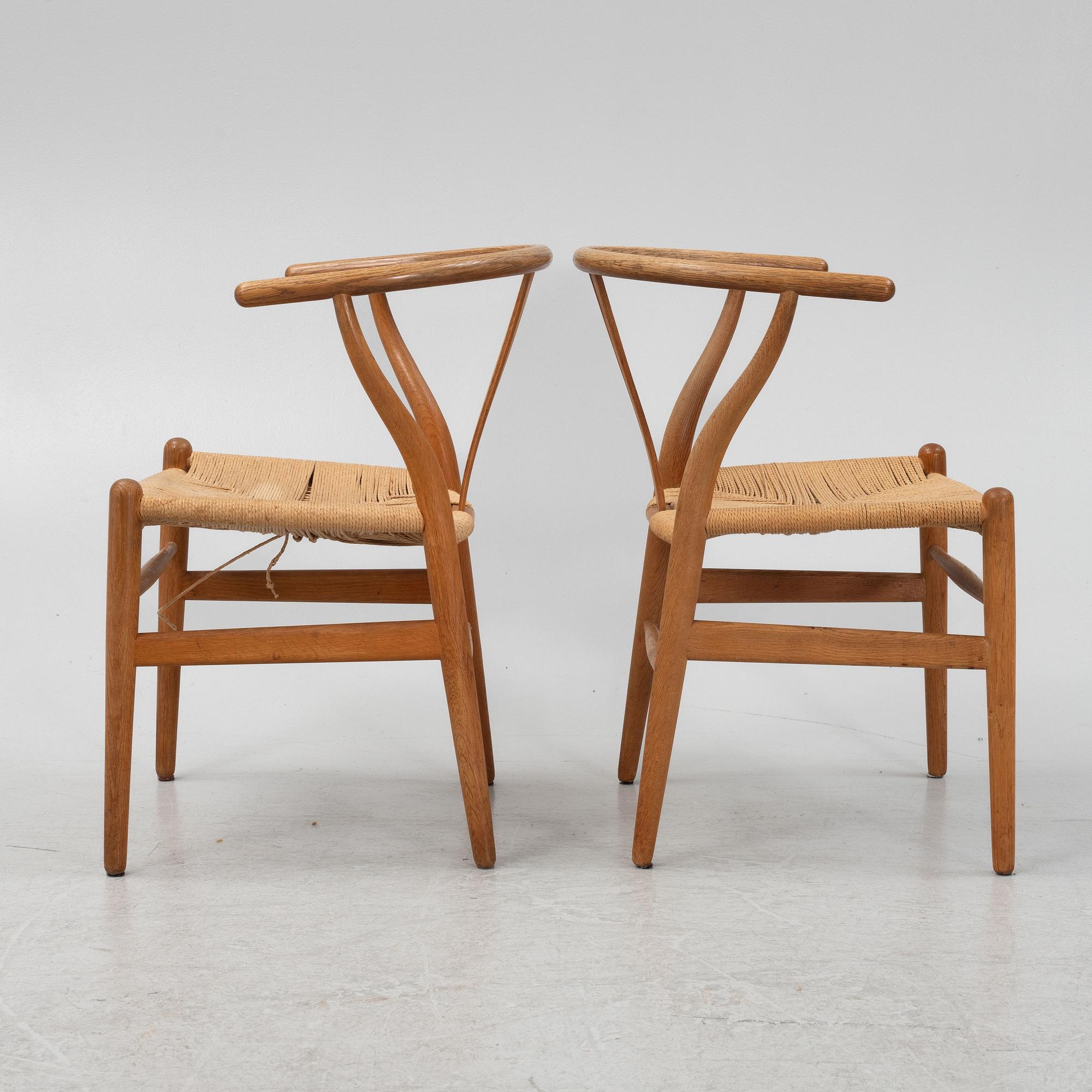 Hans J. Wegner, stolar, 6 st, modell CH-24, "Y-stolen", Carl Hansen & Son, Odense, Danmark.