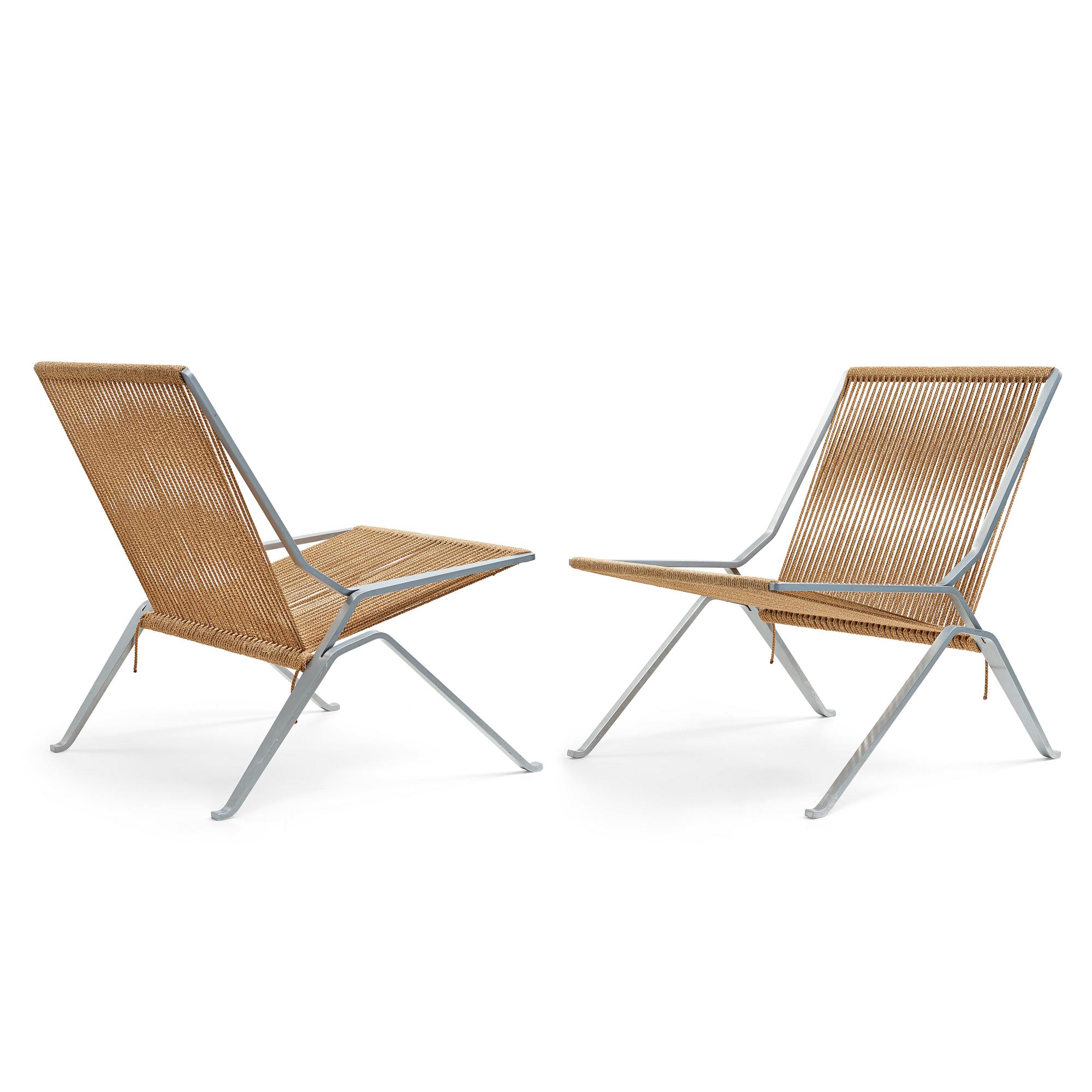 Poul Kjaerholm, fåtöljer, ett par "PK 25" The Element chair, E Kold Christensen, Danmark.