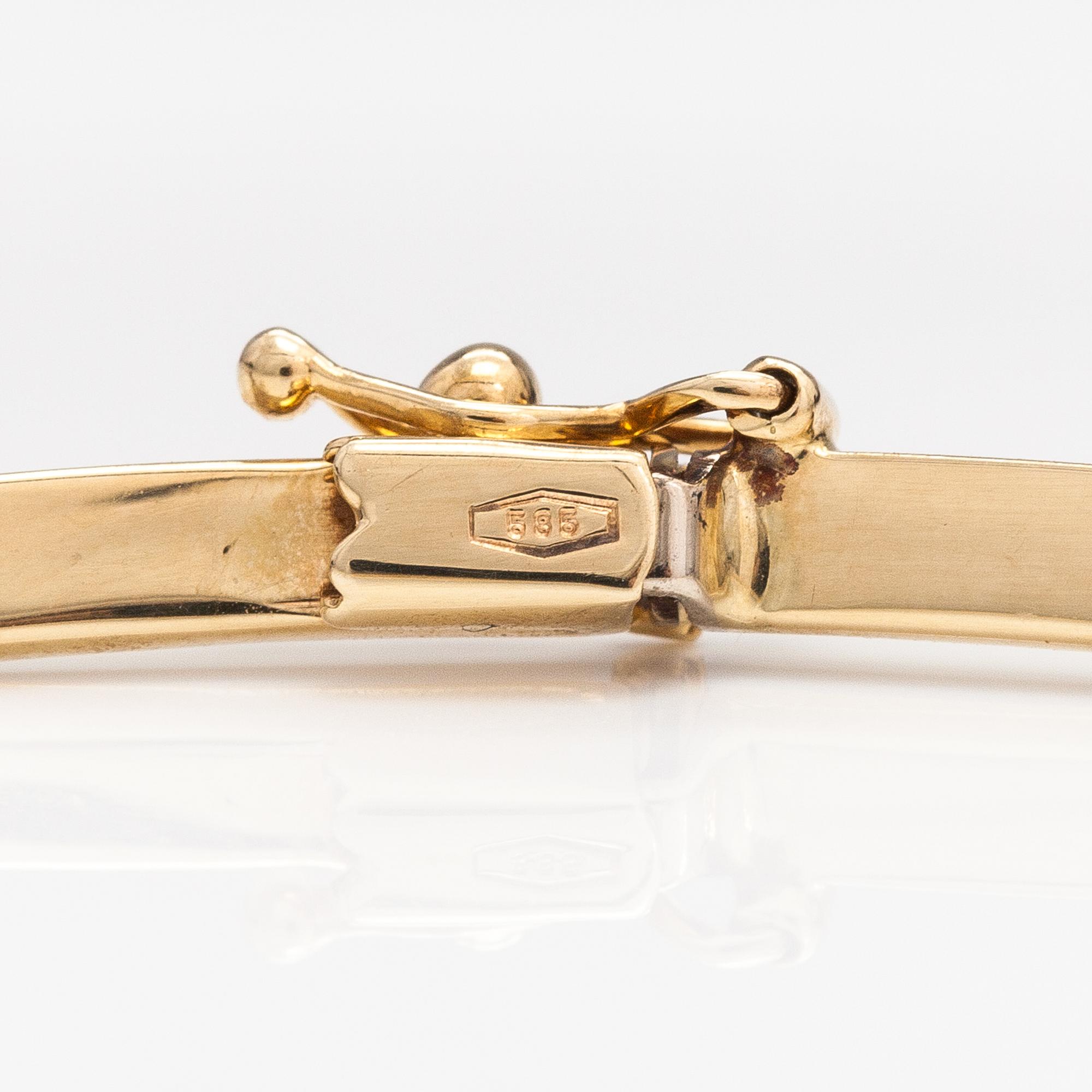 Halsband, 18K vit- och gultguld, diamant ca 0.10 ct.
