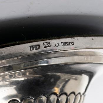 Empire, A pair of Swedish silver candlesticks, mark of Otto Wilhelm Kjellberg,  Västerås 1838.