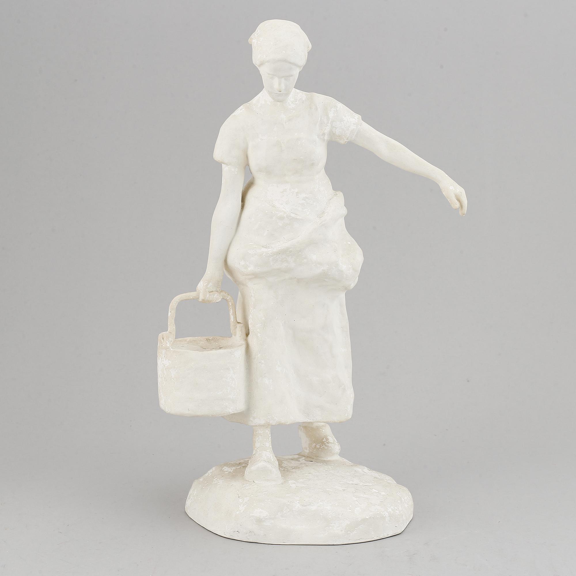 Ruth Milles, plaster sculpture. Signed and dated 1906. Height 36 cm.