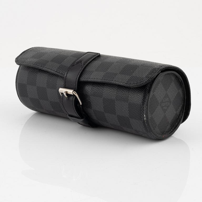 Louis Vuitton, a Damier Graphite watch case, 2013.