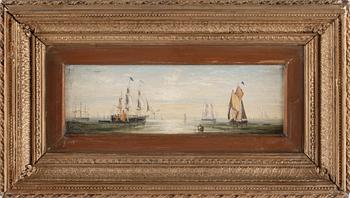 OKÄND KONSTNÄR, olja på pannå, ett par, otydligt signerade, 1800-talets andra hälft.