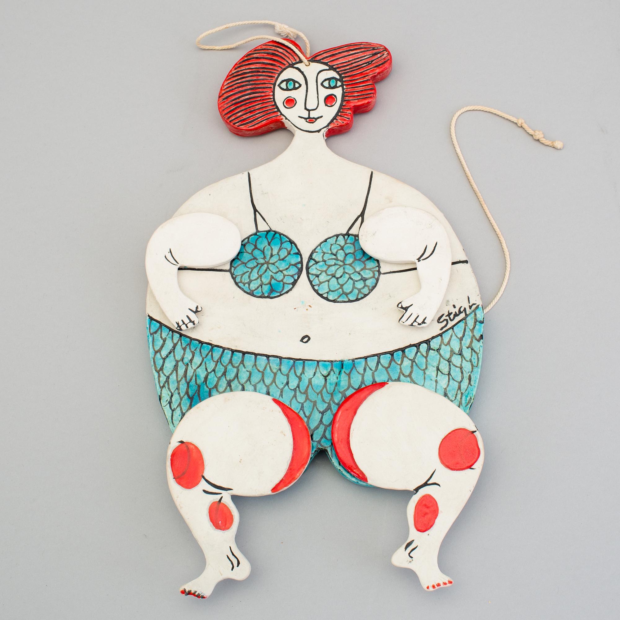 STIG LINDBERG, a stoneware "jumping jack", Gustavsberg 1970s.