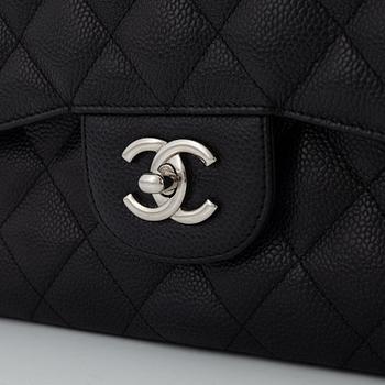 Chanel, a black caviar leather 'Double Flap Bag', 2013-14.
