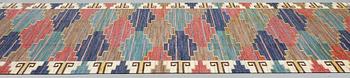 Märta Måås-Fjetterström, a carpet, "Blå heden", flat weave, ca 424-426 x 200,5-203 cm, signed AB MMF.