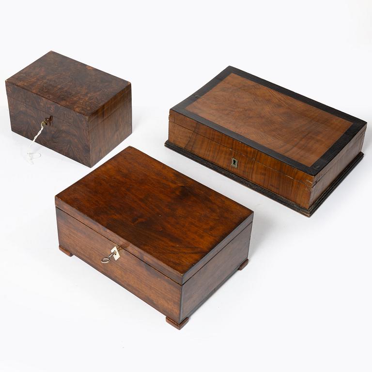 Collection of nine boxes, 19th - early 20th century.
