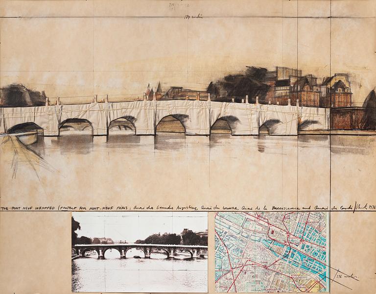 Christo & Jeanne-Claude, "The Pont Neuf Wrapped (Project for Pont Neuf – Paris)".