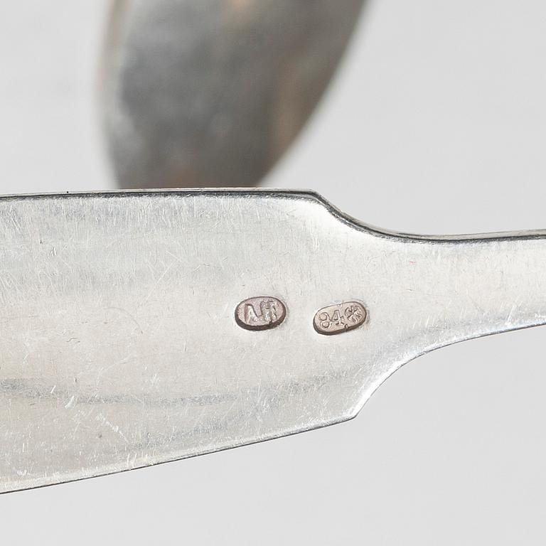 A silver cutlery set, Russia and Estonia, 19th-20th century, including Moscow 1879, St Petersburg 1890 (98 pieces).