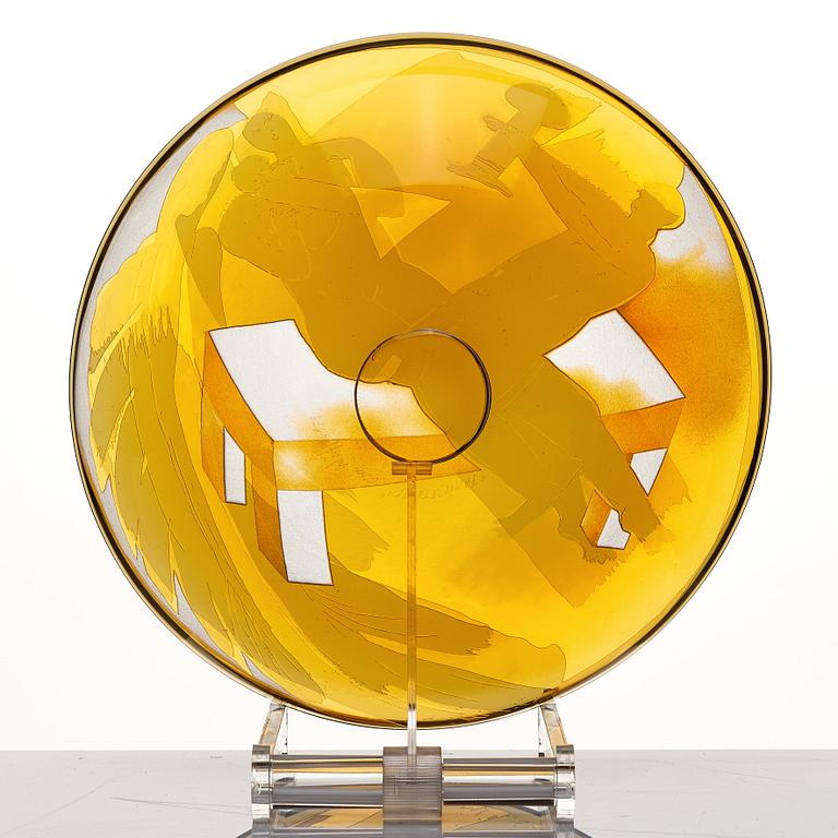 Ann Wolff, a glass bowl, 'Familjefesten' (The family party), Sweden 1979.