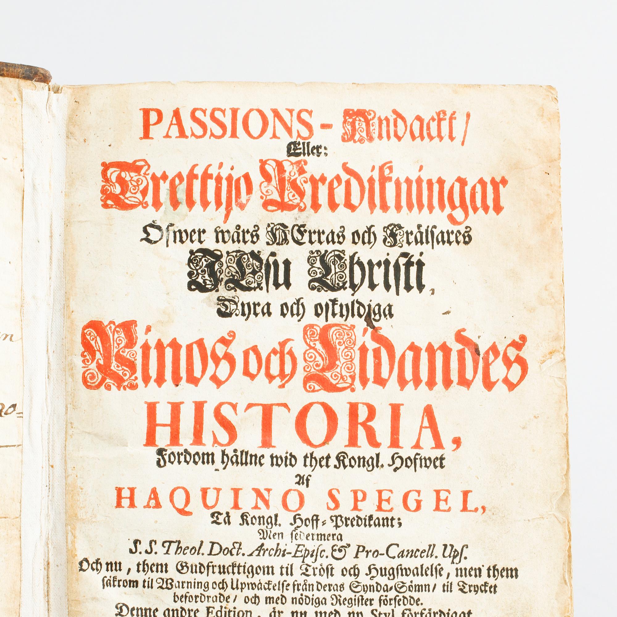 A book by Haquin Spegel from 1727.