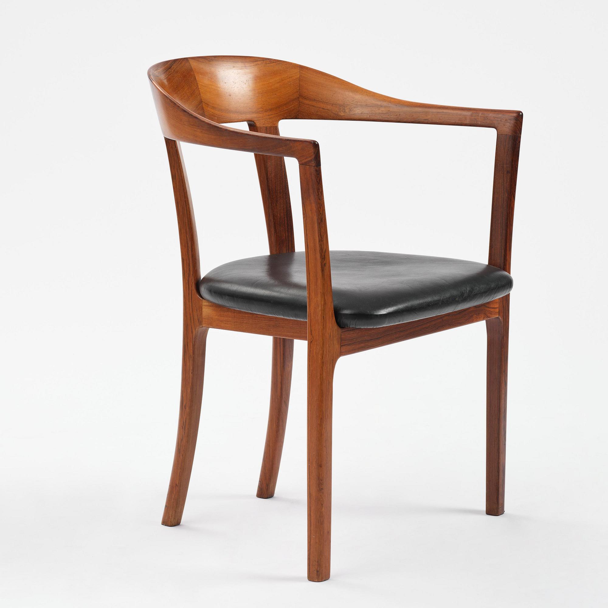 Ole Wanscher, a rosewood armchair, cabinetmaker A.J. Iversen, Denmark, 1950s-60s.