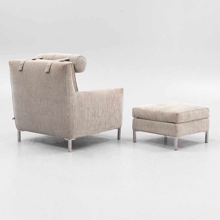 A 'Streamline' armchair with a foot stool, Eilersen.