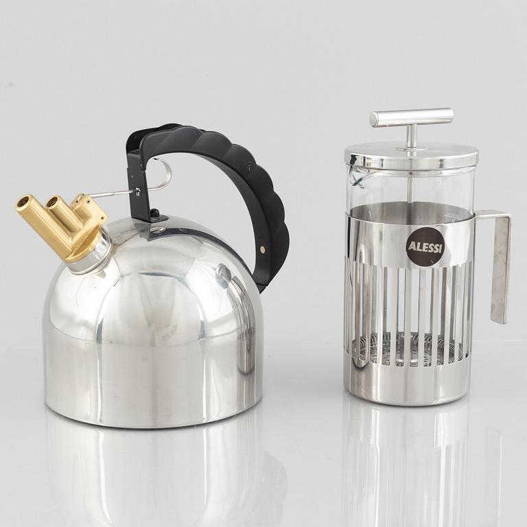 Eight pieces of Alessi homeware.