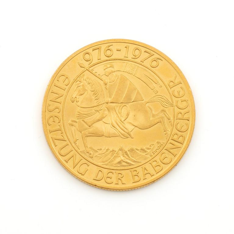 Gold coin, Austria, 1,000 schillings, 1976.