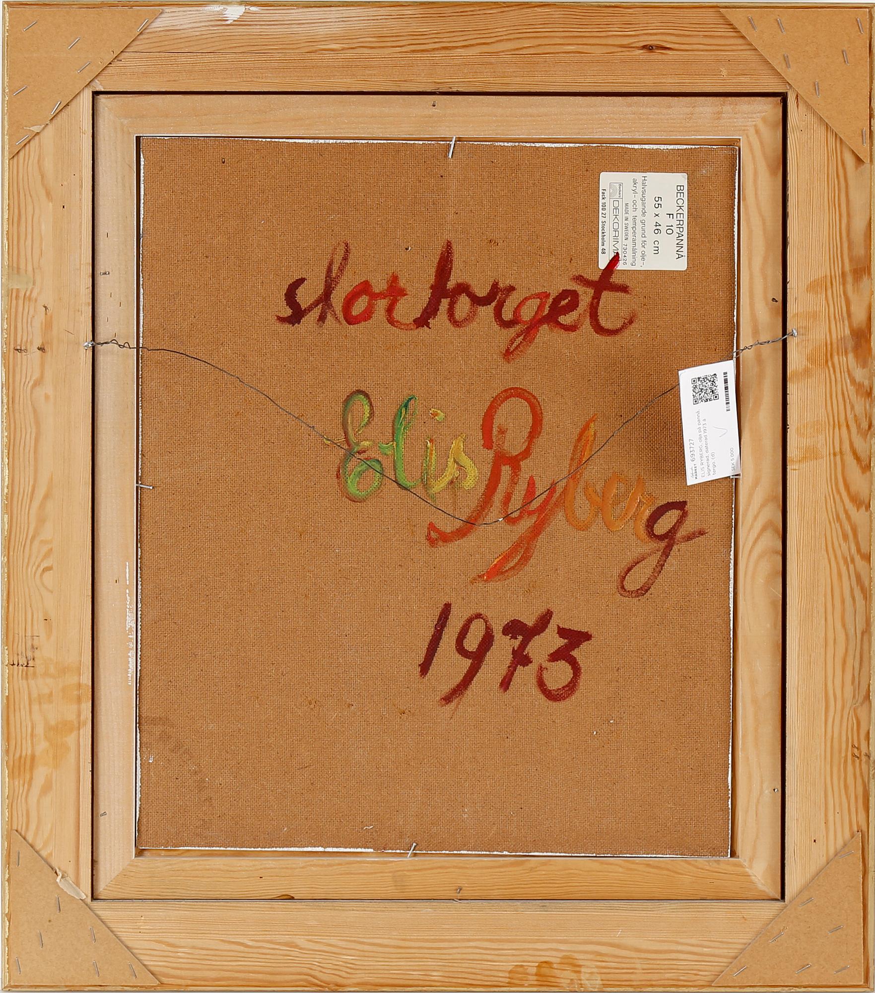 ELIS RYBERG, olja på pannå, signerad, daterad 1973 á tergo.