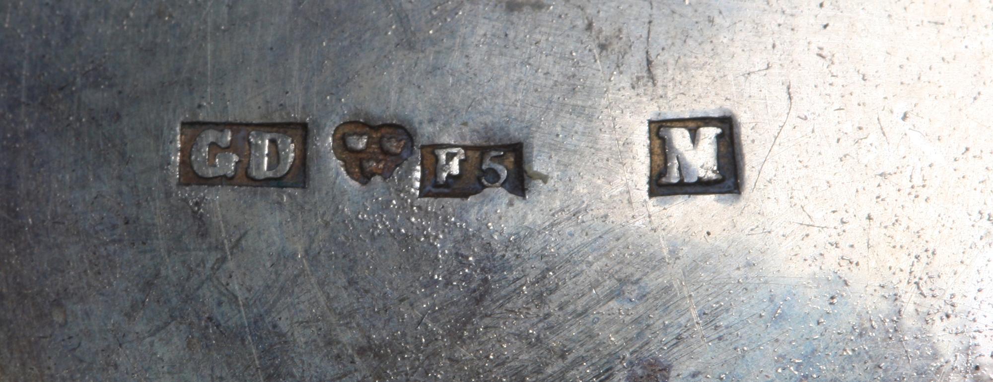 TOILETTDOSOR, 2 st, glas, silver, bla Gustaf Dahlgren, Malmö 1860.