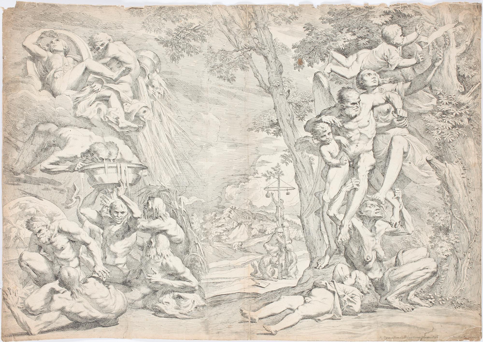 PIETRO TESTA, 2 etsningar, 1600-talets mitt.
