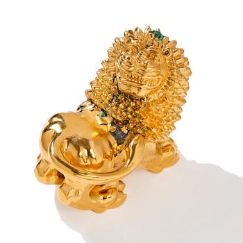 Anna Petrus, a gilt pewter sculpture of a lion, Svenskt Tenn, Stockholm, 1988.