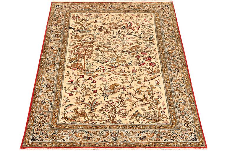 Matta, Ghom, silke, ca 207 x 136 cm.