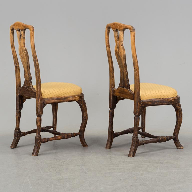 2 matched Swedish Rococo 18th century chairs.
