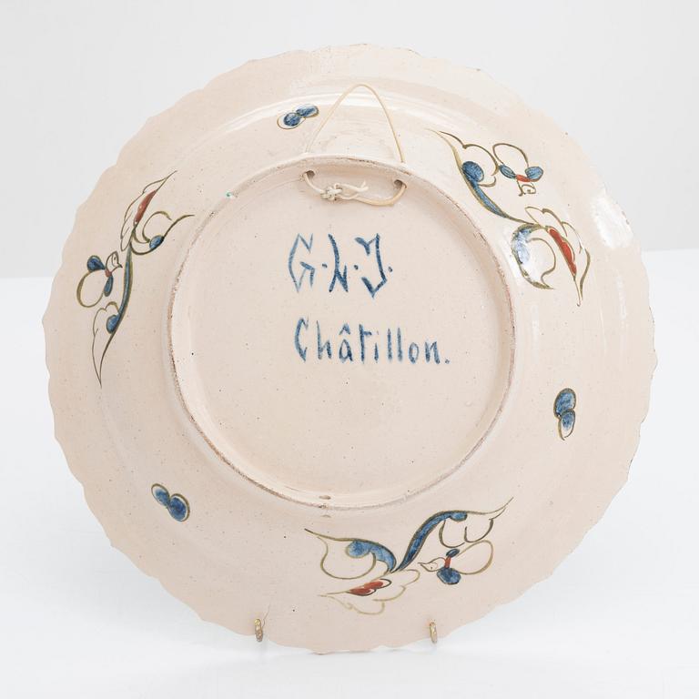 Greta-Lisa Jäderholm-Snellman, malja, keramiikkaa, signeerattu G.L.J. Châtillon, n. 1920.