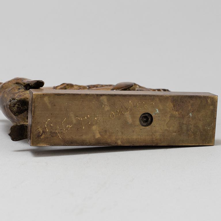 PG THELANDER, Sculpture medal, bronze. Signed, foundry mark. Height 12.5 cm.